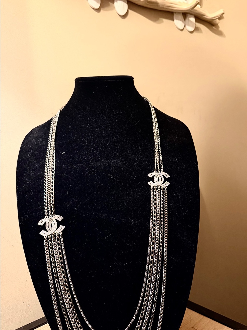 CHANEL Multi-Strand CC Logo Necklace